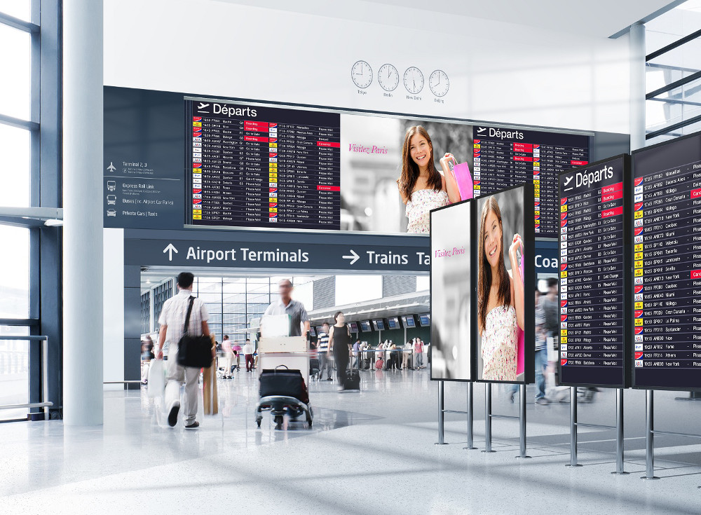 Displaylösungen für Flughäfen